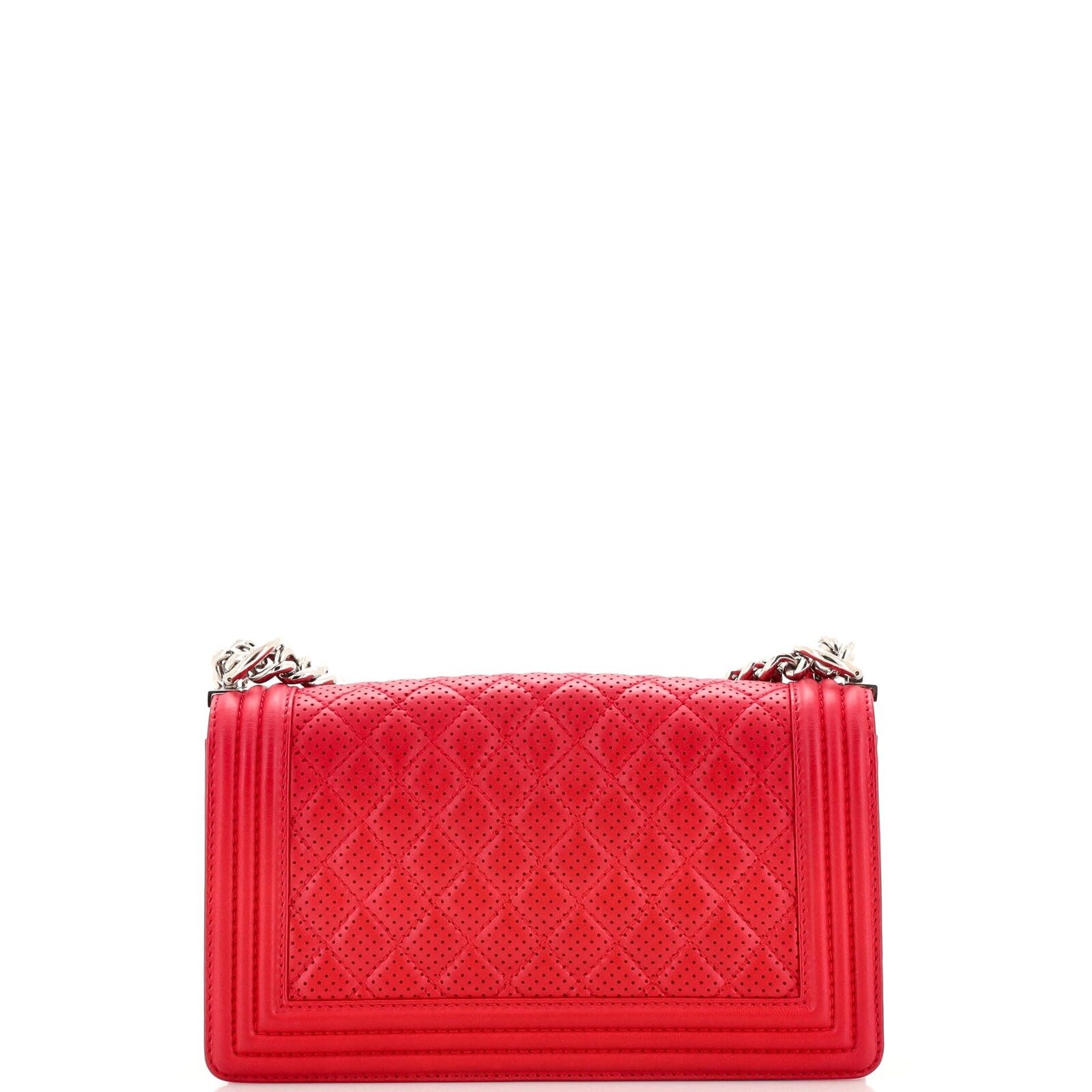 Chanel Boy Flap Bag Quilted Perforated Lambskin O… - image 4