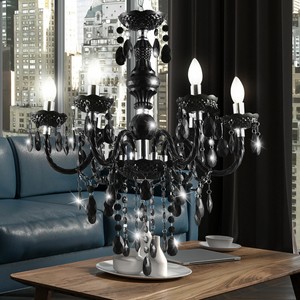 Led Kronleuchter Schwarz Wohn Raum Beleuchtung Decken Luster Kristall Lampe Ebay