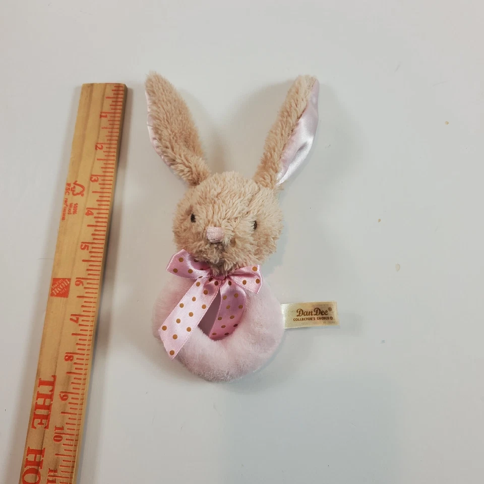 Dan Dee Conejo Conejo Satinado Orejas Anillo Bebé Sonajero Felpa Seguridad Foto 4 de 4