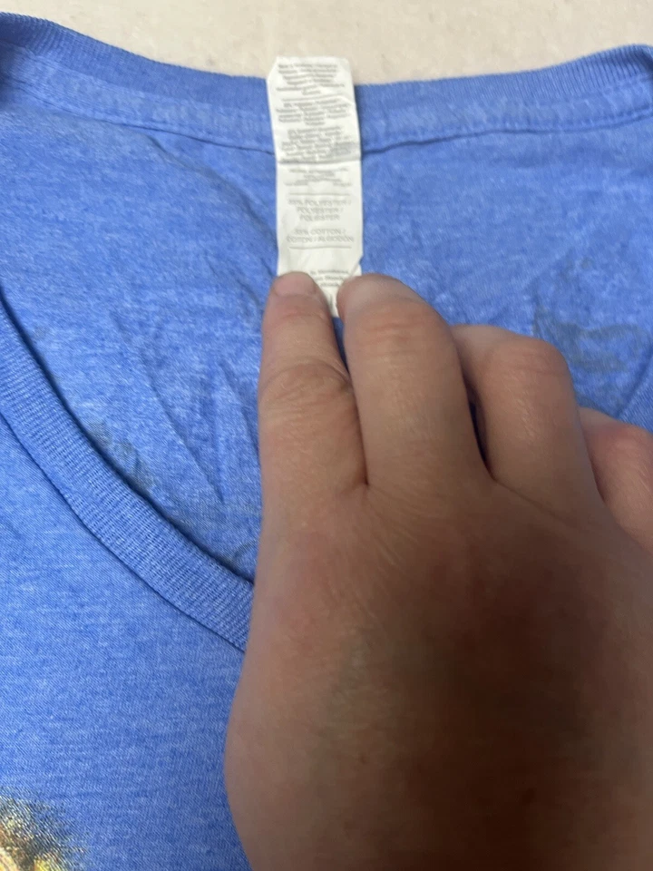 Camiseta Estilo Suave Girada con Anillo Damas Talla XL Cuello en V Harwood Hustle Azul Foto 3 de 4