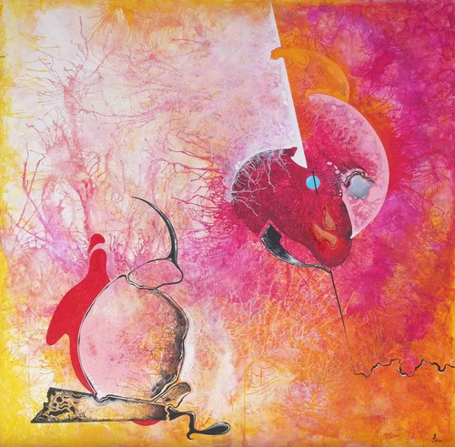 abstract art painting surrealism contemporary landscape fantasy fauvism fluo pop - Picture 3 of 24