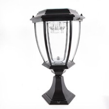 Outdoor Yard Light LED Waterproof Solar Power Lantern Landscape Pillar Post Lamp