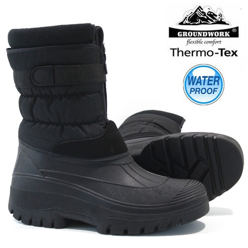 MENS SNOW BOOTS WINTER WATERPROOF MUCKER THERMAL SKI WELLINGTONS FUR WARM SIZE - Picture 3 of 26