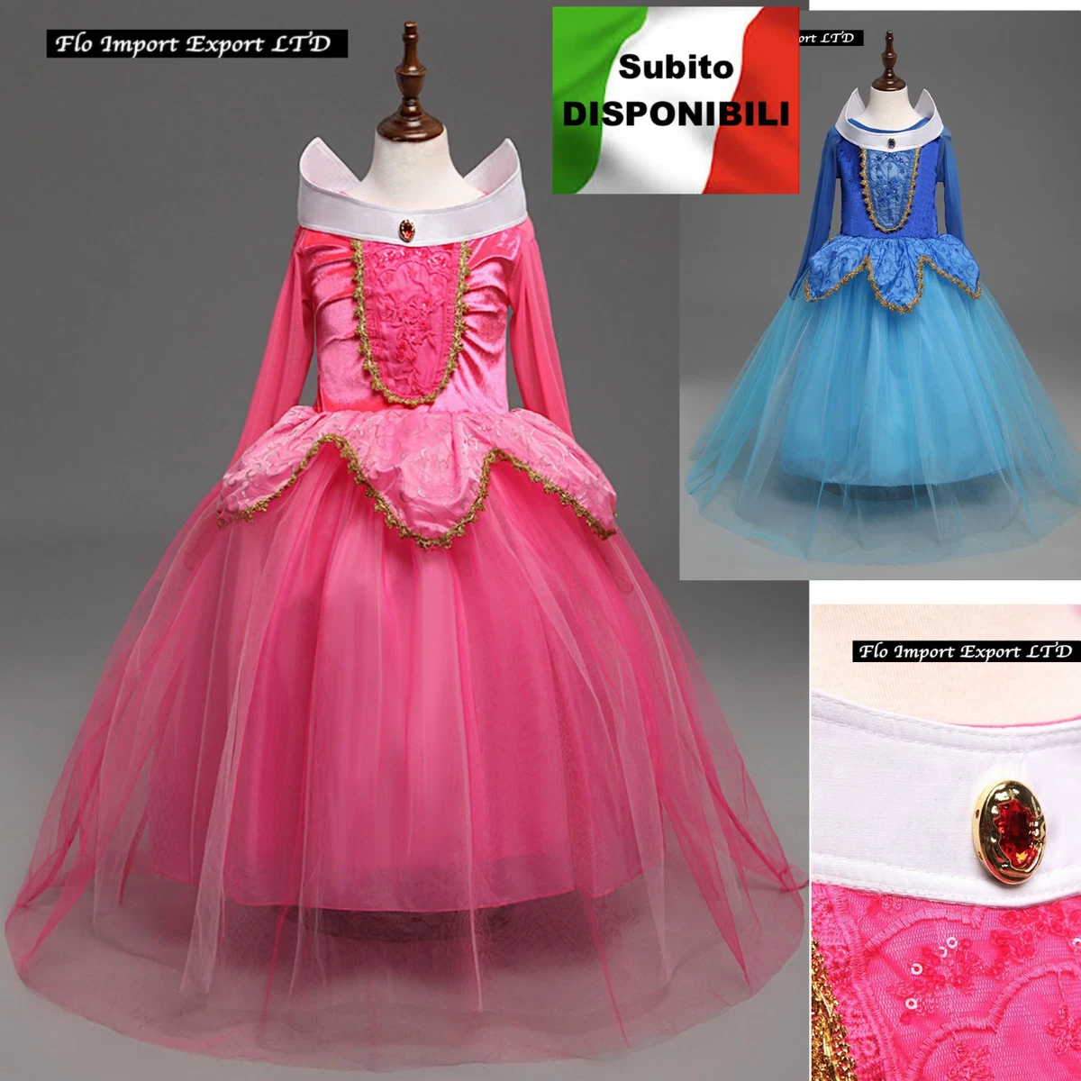 Aurora Girl Carnival Girl Mask Princess Girl Costume Dress AUR004B