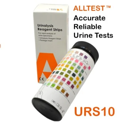 ALLTEST 100 Strips - 10 pad Urine Testing Strip Blood UTI Ketone pH Protein Glucose etc