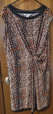Plus Size 22 Knit Orange Leopard Print Dress