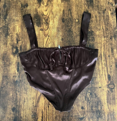 Tic Toc Courset Style Cropped Top Brown Size S Perfect Condition