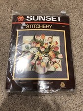Sunset Stichery TULIP BOUQUET Kit 16 x 16 Inches Still Sealed