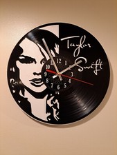 Talor Swift Vinyl LP Laser Cut Wall Clock With White Backboard