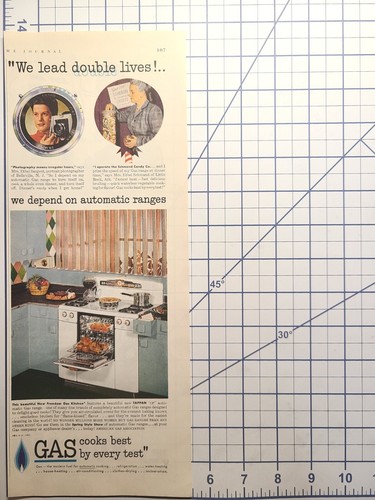 Gas Appliances Cook Best Tappan MCM Harlequin Kitchen Vintage Print Ad 1952 - Picture 2 of 4