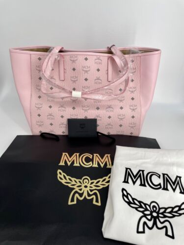 NWT MCM Classic Leather Shopper Tote Bag Powder Pink - Picture 2 of 5