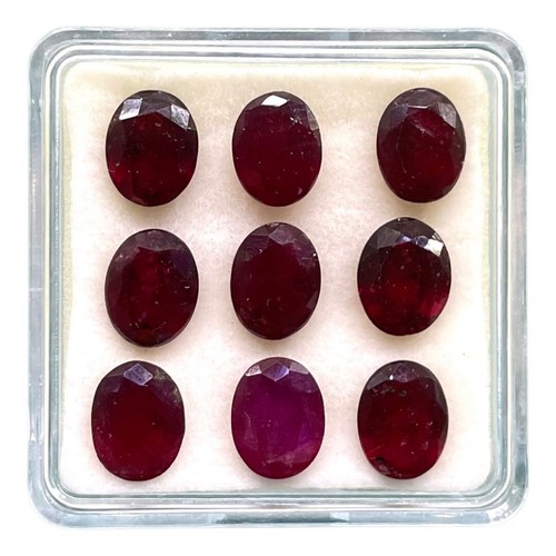 9 Pcs Natural Mozambique Ruby 9x7mm Oval Cut Rich Red Loose Gems Wholesale Lot - Picture 17 of 22