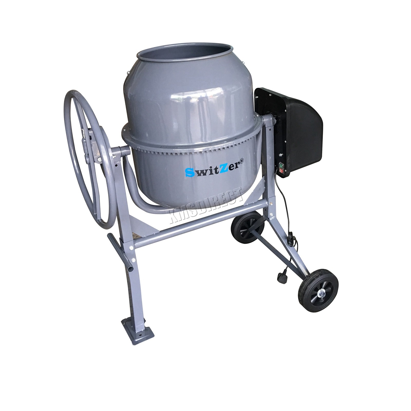 Switzer Electric Cement Mixer Portable Mortar Plaster Concrete Drum