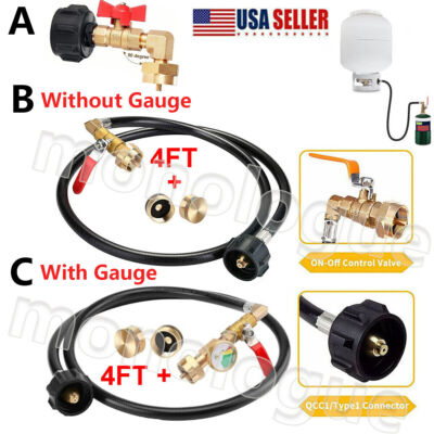 #ad #ad Propane Refill Adapter Hose with Pressure Gauge QCC1 Type For 1 To 20Lb Gas Tank $23.99