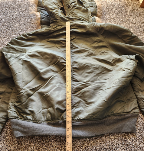 Original 1974 USAF US Air Force N-2B Flight Heavy Jacket Attached Hood Size L - Bild 9 von 14