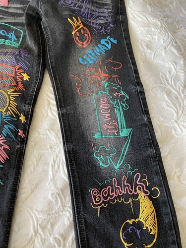 Switch Remarkable Jeans Boys Size 14 Graffiti Denim Kids Unisex Streetwear - Picture 2 of 7