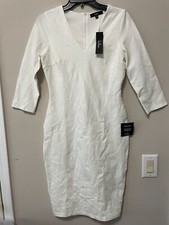 LULUS White Half Sleeves Bodycon Midi Dress Size MEDIUM