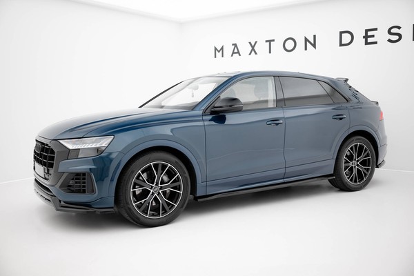 Seitenschweller Ansatz FüR Audi Q8 Mk1 Schwarz Glanz Schweller-image