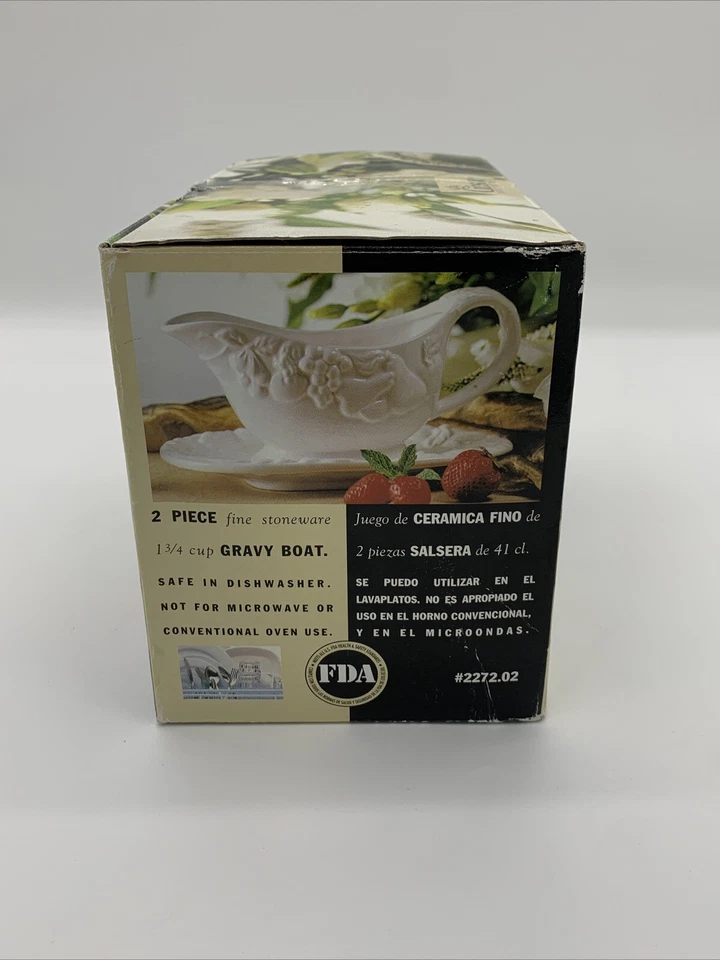 2 Piece Fine Stoneware 1 3/4 Cup Gravy Boat Gibson Houseware - Image 2 of 4