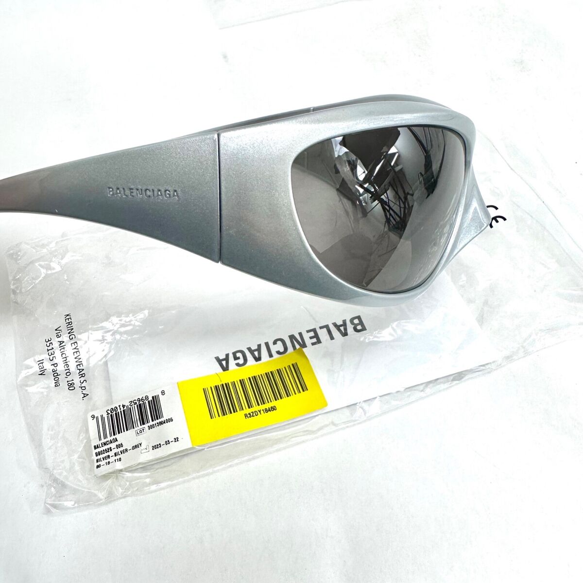 BALENCIAGA SKIN XXL 0252 Wrap Cat Mask Silver Gray BALENCIAGA SKIN XXL 0252 Wrap Cat Mask Silver Gray