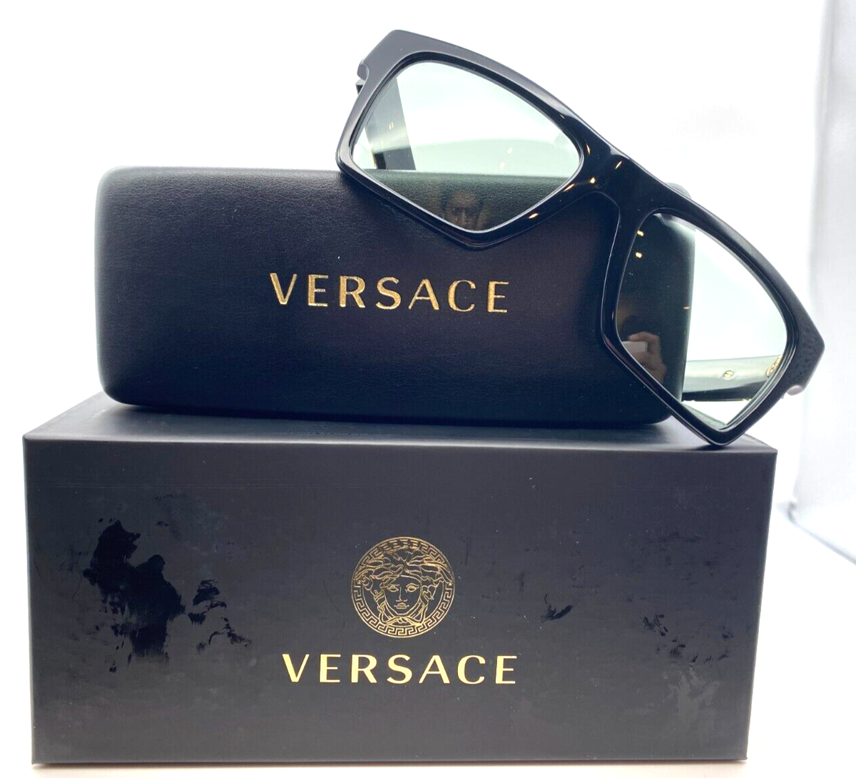 Versace Men's 54mm Black Sunglasses VE4445-GB1-M1-54 for
