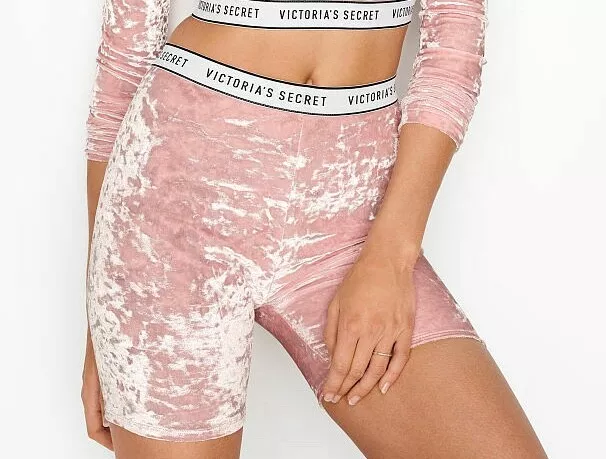 Pink crushed velvet shorts cheap