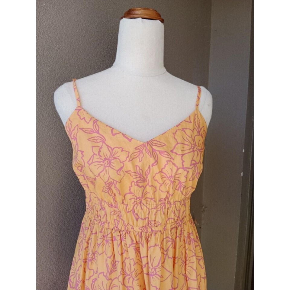 Sportsgirl Orange Floral Spaghetti Strap Cotton Mini Dress Size 8 eBay