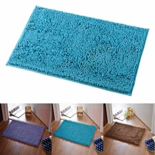 Soft Microfiber Shaggy Non Slip Absorbent Bath Mat Bathroom Shower Rugs Carpet