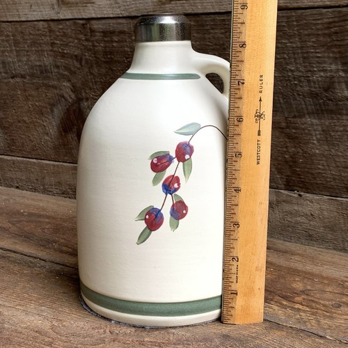 Vtg Stoneware Jug Lamp Berry Pattern Olde Cape Cod ? LL Bean No Cord Bulb Socket - Picture 14 of 14