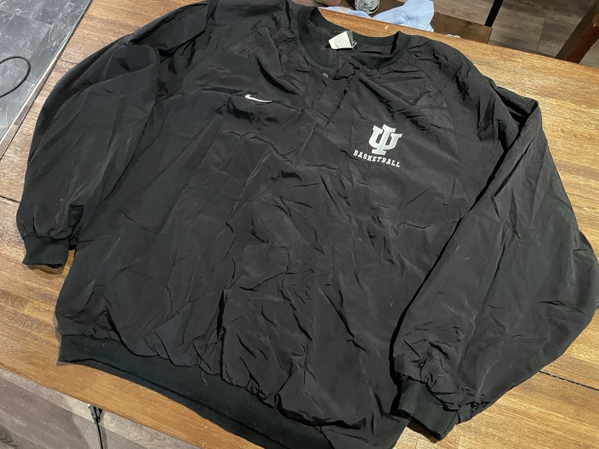 Indiana Basketball Black Wind Breaker Pullover Jacket Hoosiers XXL 