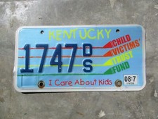 Kentucky 2007 I Care About Kids license plate  #  1747