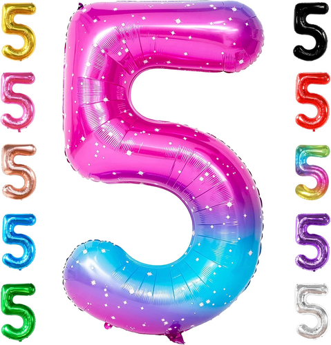 White Number 5 Balloons for 5Th Birthday Decorations - Large 40 Inch 5Th Birthda - Picture 27 of 34