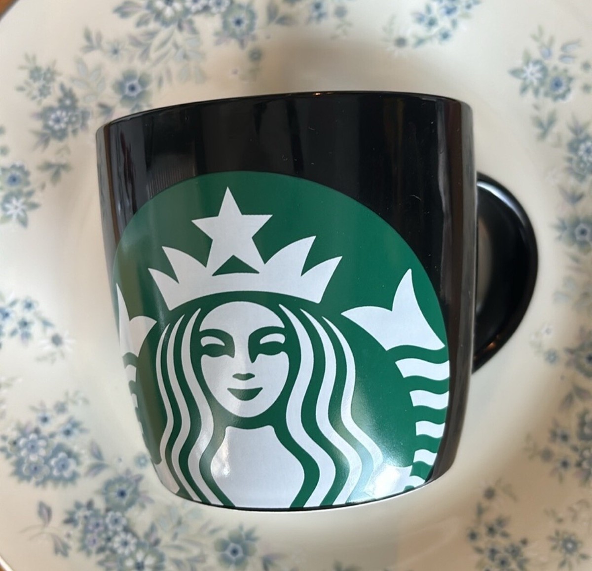 STARBUCKS 14 oz Black Large Coffee Mug Mermaid Siren Green Logo Ceramic |  eBay