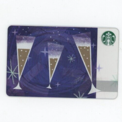 2016 Starbucks Gift Card 3 Champagne Glasses Used | eBay