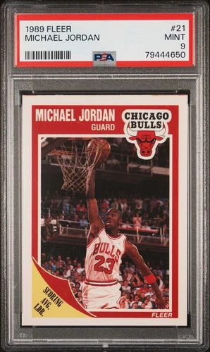 1989 Fleer Basketball Card #21 MICHAEL JORDAN Chicago Bulls PSA 9 Mint! 79444650