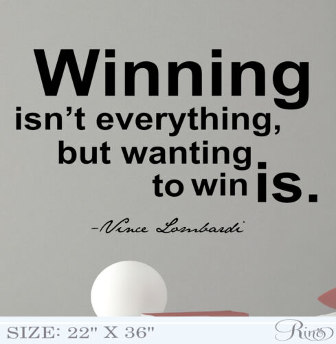 Vince Lombardi WINNING Wall Vinyl Decal sticker Famous quote football Success - Picture 1 of 1