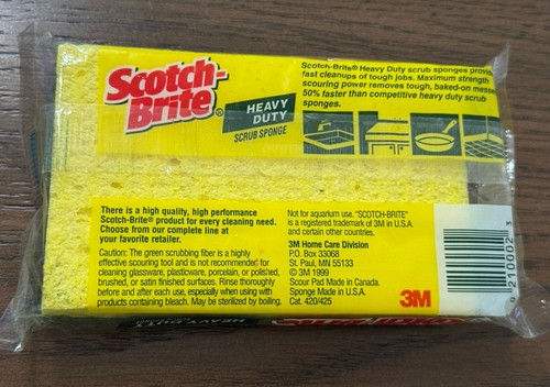 Vintage Scotch-Brite Heavy Duty Scrub Sponge 3M NOS 1999 - Picture 4 of 4