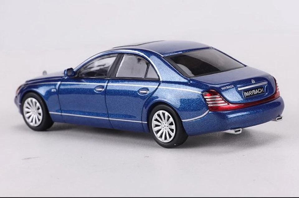 SHADOW 1/64 escala Maybach 57S modelo de carro fundido azul coleção de brinquedos presente novo na caixa - Imagem 2 de 4