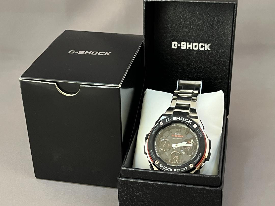 G-Shock GST-W100D-1A4JF G-Steel Silver Red Digital Analog G-Shock GST-W100D-1A4JF G-Steel Silver Red Digital Analog
