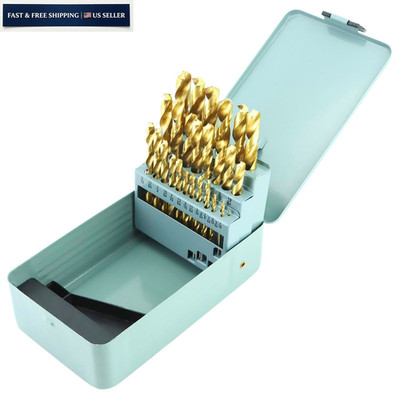 QWORK Cobalt Drill Bit Set, 29 Pieces M35 HSS with 5% Cobalt, 1/16'' to 1/2''...