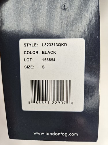 Abrigo chaqueta acolchada con capucha con ribete de piel sintética London Fog NEGRO talla PEQUEÑA - Imagen 8 de 8