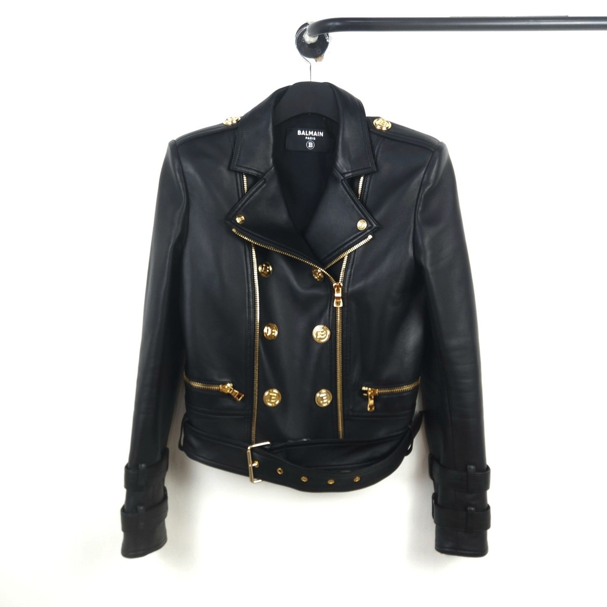 Balmain Lamb Rider Leather Jacket 8895 128767948 | eBay