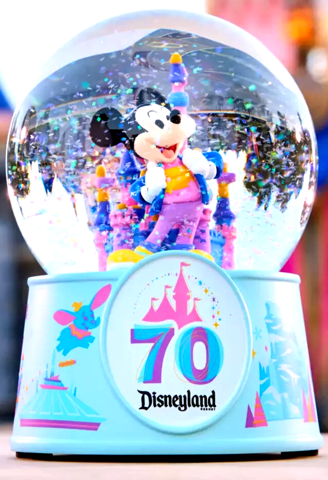 Disneyland 70th Anniversary Mickey Mouse Snow Globe Boxed New