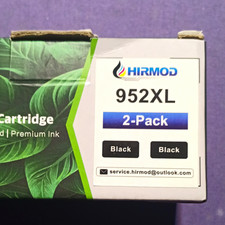 HIRMOD Compatible 952XL F6U19AN Black Ink Cartridges 2-Pack for HP 952BK