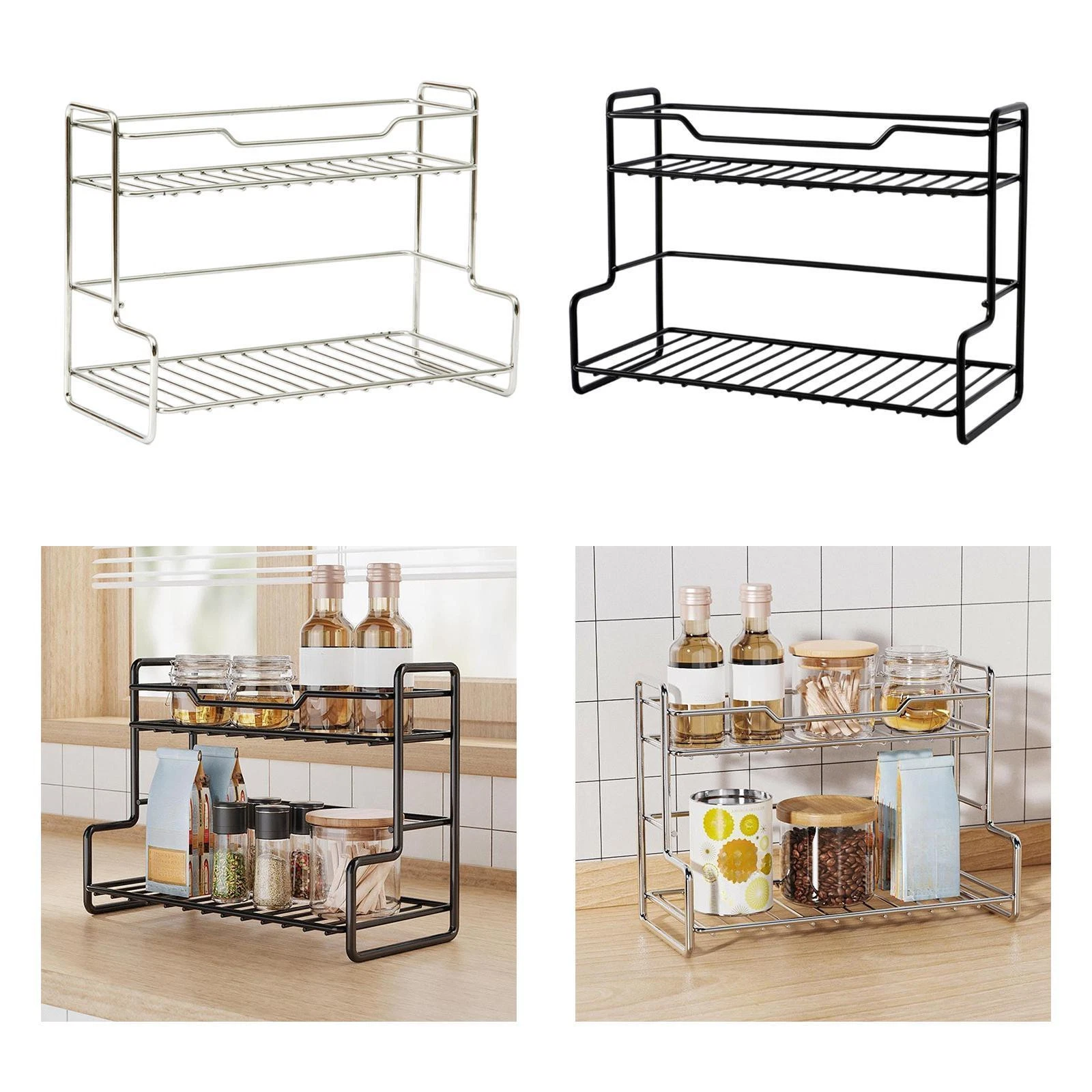 Kitchen Storage Holder Multifunction Stainless Organizer Rack Space Saving Spice
