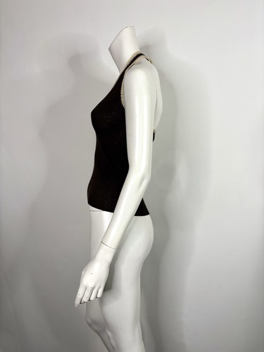 Vintage Dolce & Gabbana SS2005 Braun Strick Neckholder Top S 40 - Bild 4 von 7