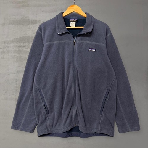 Vintage Patagonia Synchilla Fleece Jacket Blue Grey RARE Full Zip Large