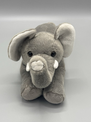 Aurora Elephant Laying Flat Plush 15  Stuffed Jungle Animal
