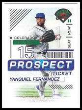 Yanquiel Fernandez 2024 Panini Prospect Edition Ticket #141 Colorado Rockies