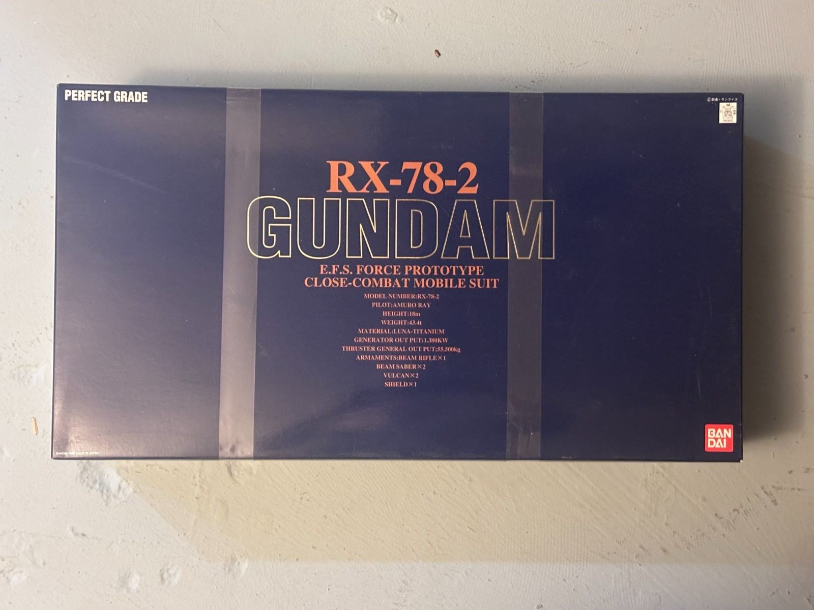 Mobile Suit Gundam RX-78-2 PG 1/60 Perfect Grade BANDAI Plas